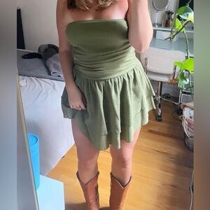 Green Strapless Dress